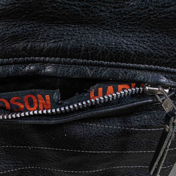 Harley Davidson Motorcycles D Pocket Leather Biker Motorcycle Jacket Large Retro - Picture 6 of 16